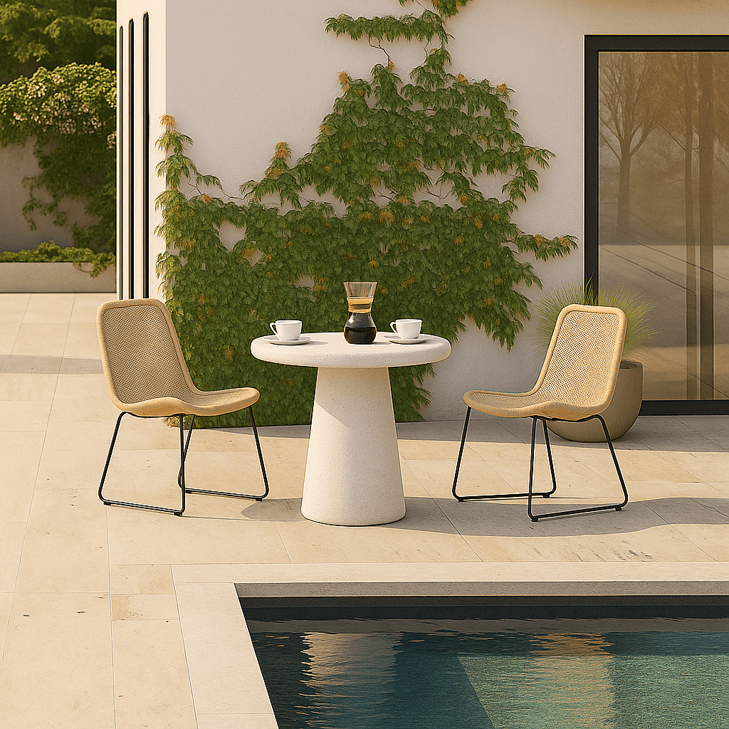 Slope Concrete Indoor/Outdoor Dining Table White - Urban Lifestyle Furniture