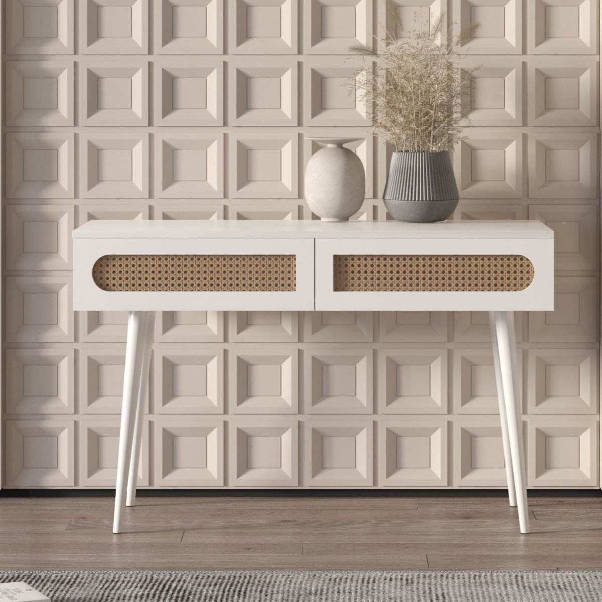 Sura Rattan Console Table White - Urban Lifestyle Furniture