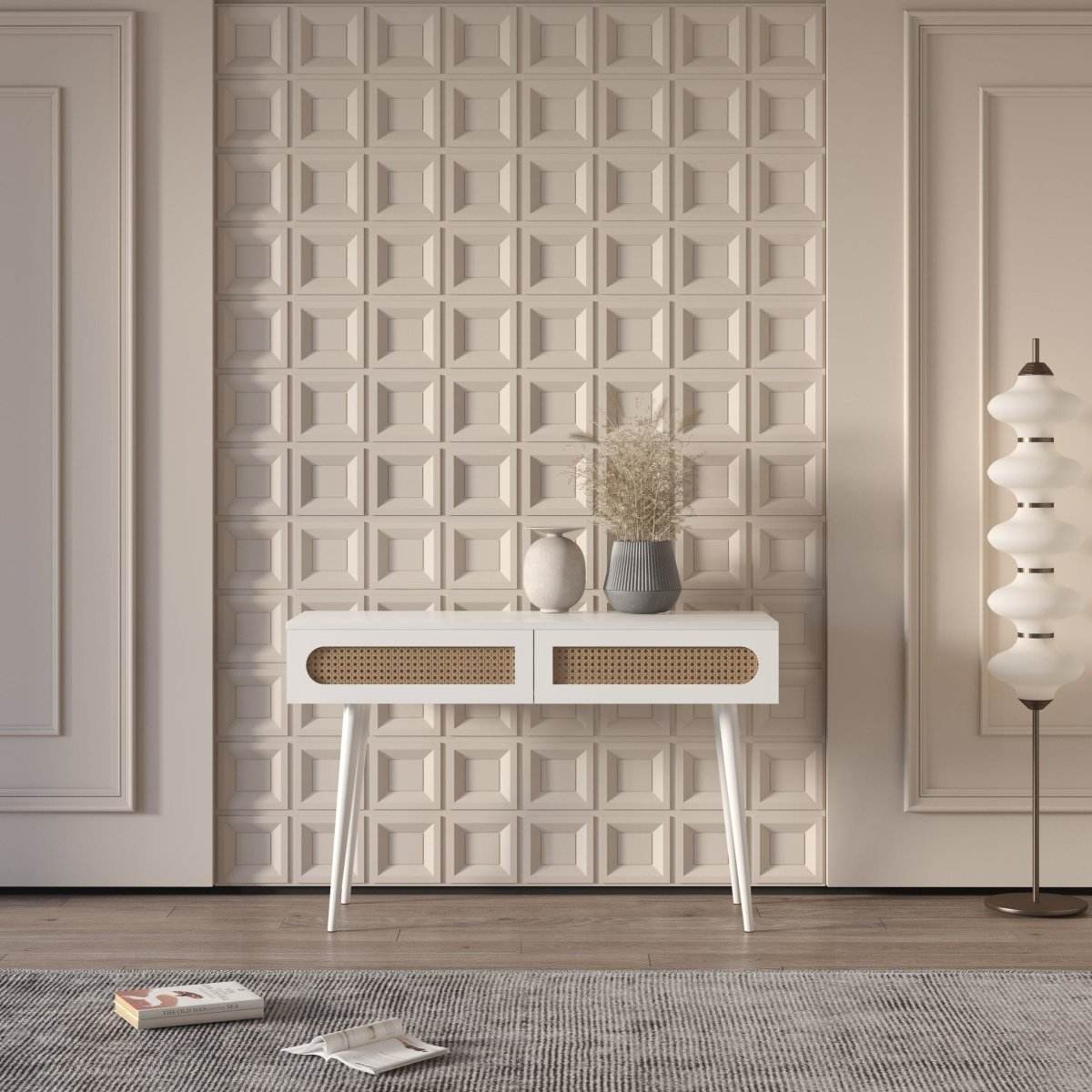 Sura Rattan Console Table White - Urban Lifestyle Furniture