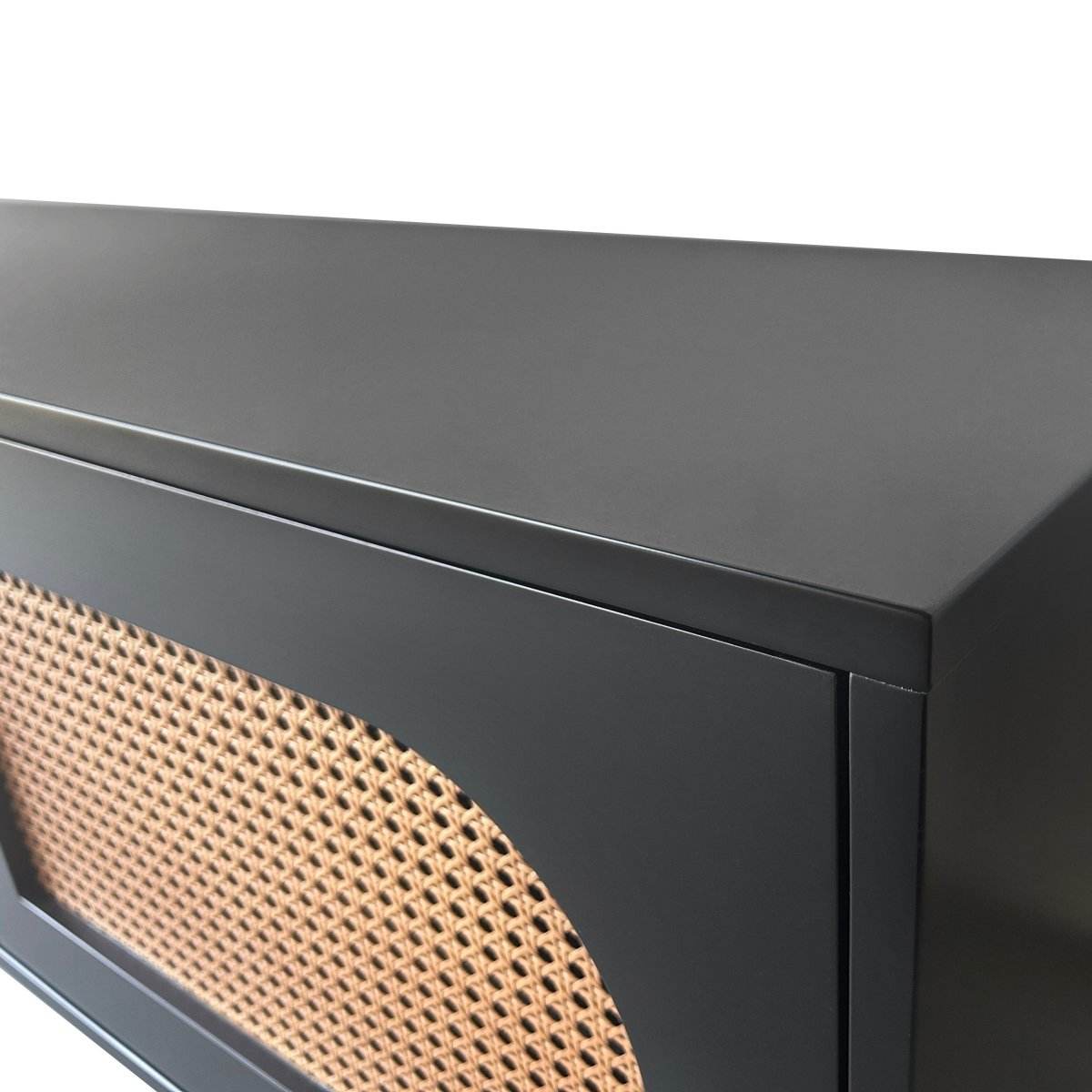 Sura Rattan Tv Unit Black 200cm - Urban Lifestyle Furniture