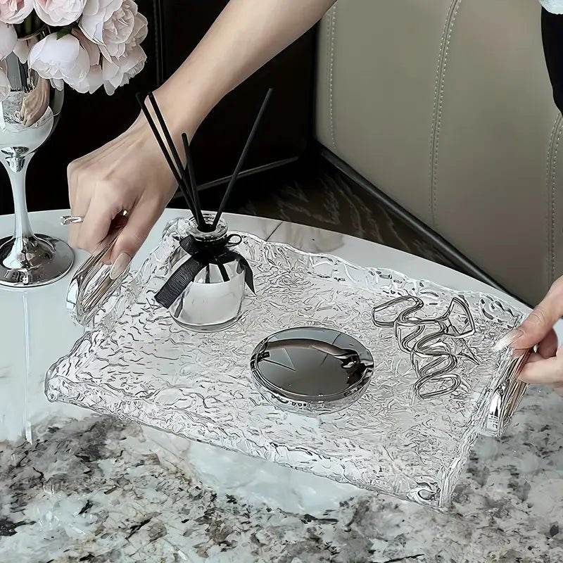 Transparent Decorative Tray - Perfect For Cosmetics, Perfume & Skincare Storage - Urban Lifestyle Furniture