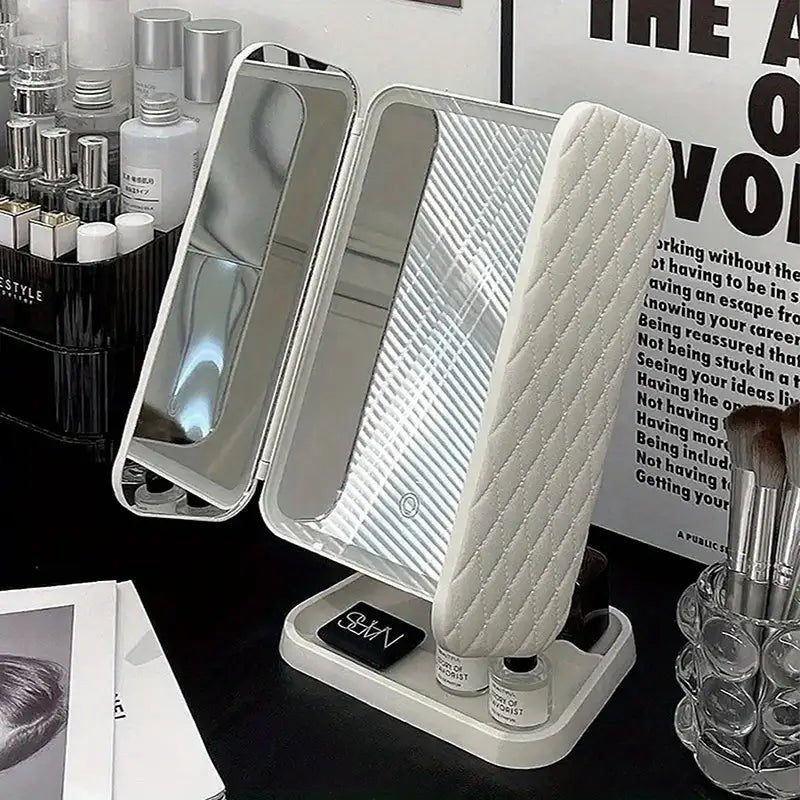 Tri - Fold Makeup Vanity Mirror With Lights - Urban Lifestyle Furniture Trading LLC