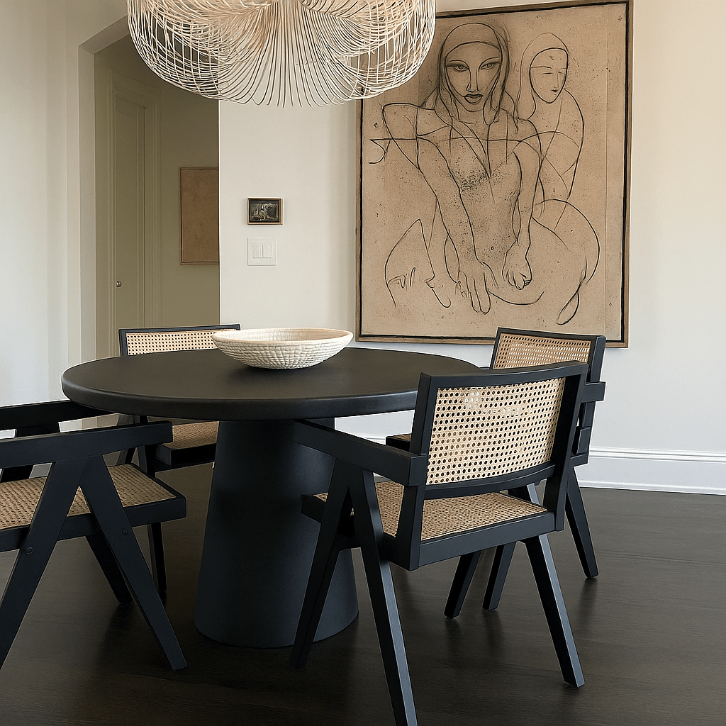 Tulip Concrete Indoor/Outdoor Dining Table Black - Urban Lifestyle Furniture