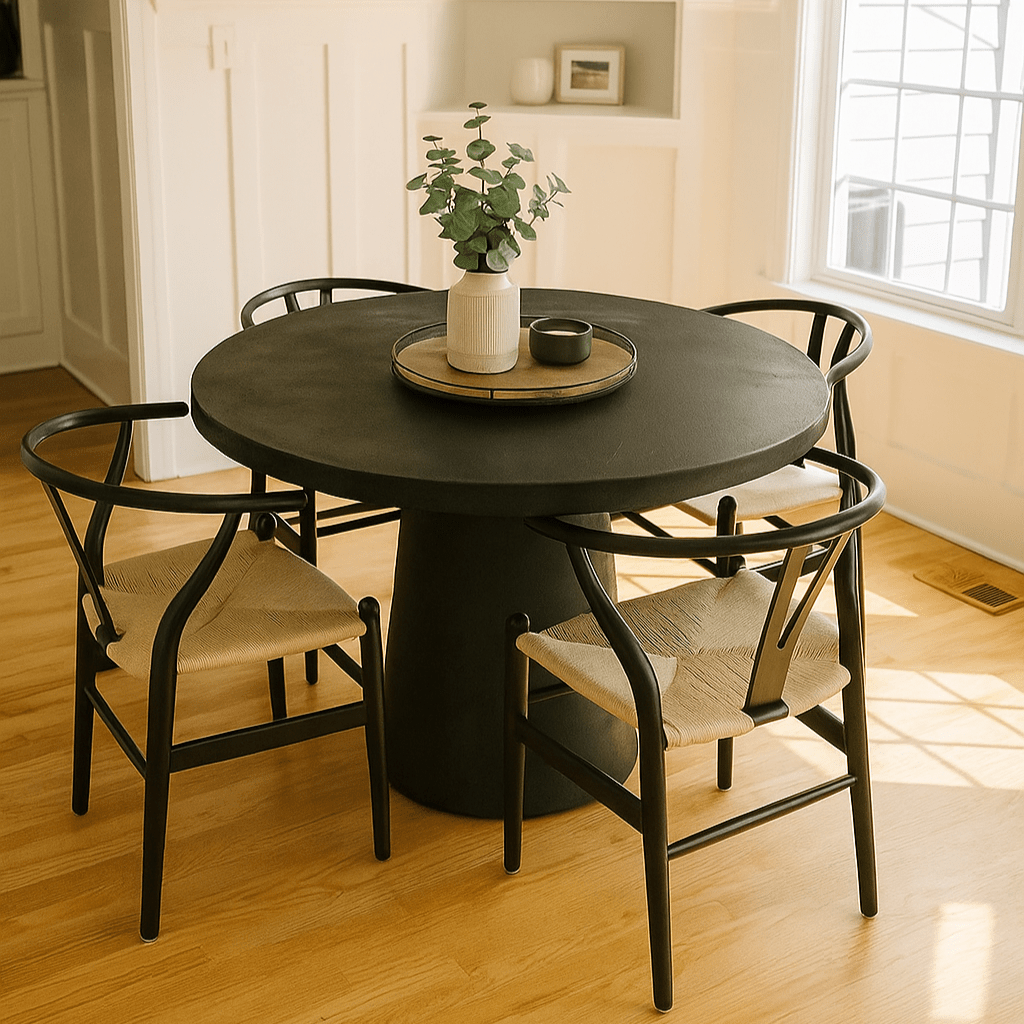 Tulip Concrete Indoor/Outdoor Dining Table Black - Urban Lifestyle Furniture