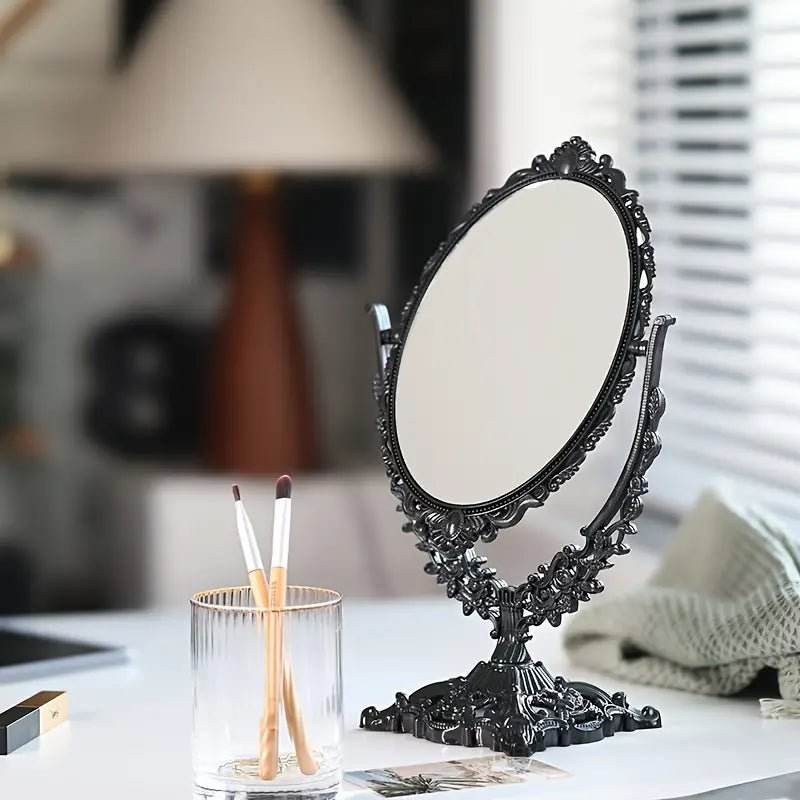 Vintage Black Double-Sided Tabletop Vanity Mirror - Urban Lifestyle Furniture