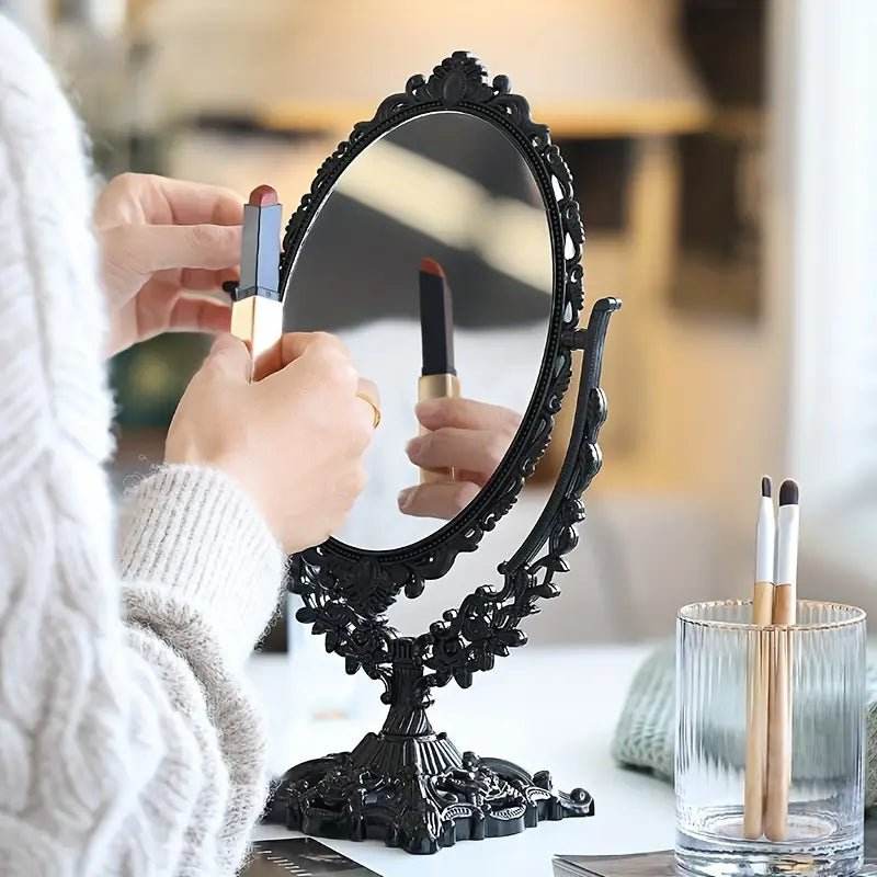 Vintage Black Double-Sided Tabletop Vanity Mirror - Urban Lifestyle Furniture