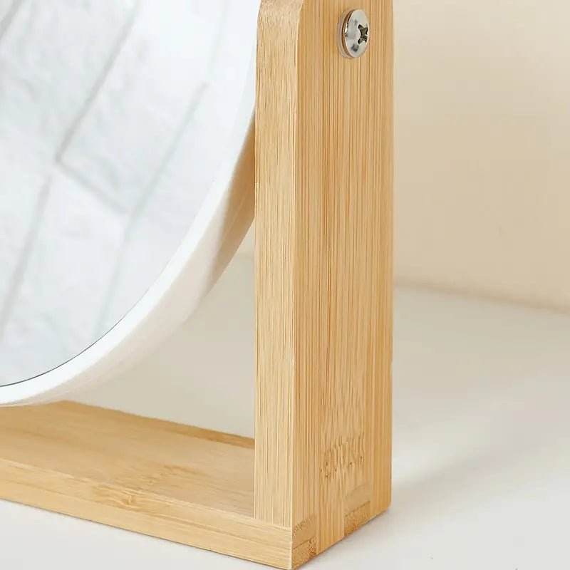 Wooden Frame Double-sided Makeup Mirror With Magnification - Urban Lifestyle Furniture