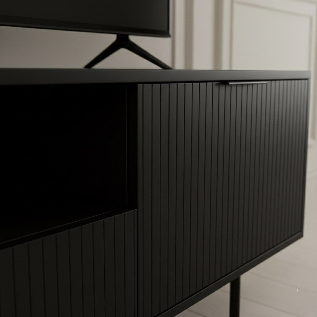 Zara Tv Unit Black 200cm - Urban Lifestyle Furniture