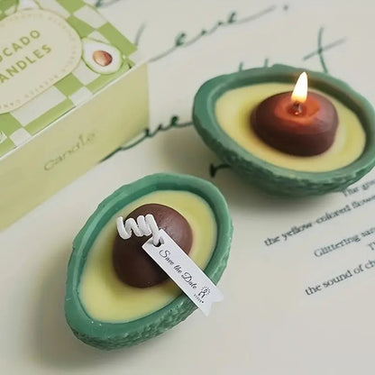 2pcs Avocado Candle: Handcrafted Stone Wax - Urban Lifestyle Furniture Trading LLC