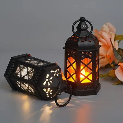 2pcs Flameless Candle Lantern, Vintage Black - Urban Lifestyle Furniture Trading LLC