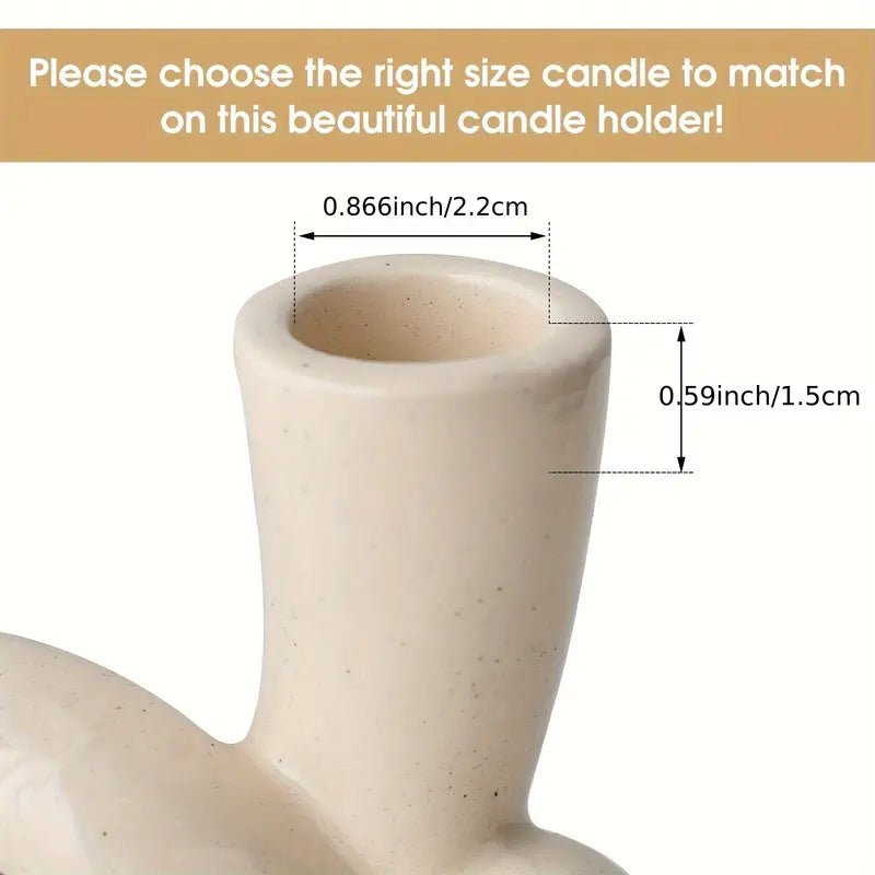 2pcs/set Ceramic Knot Shape Candle Holder - Urban Lifestyle Furniture Trading LLC