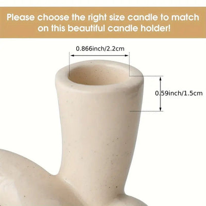 2pcs/set Ceramic Knot Shape Candle Holder - Urban Lifestyle Furniture Trading LLC