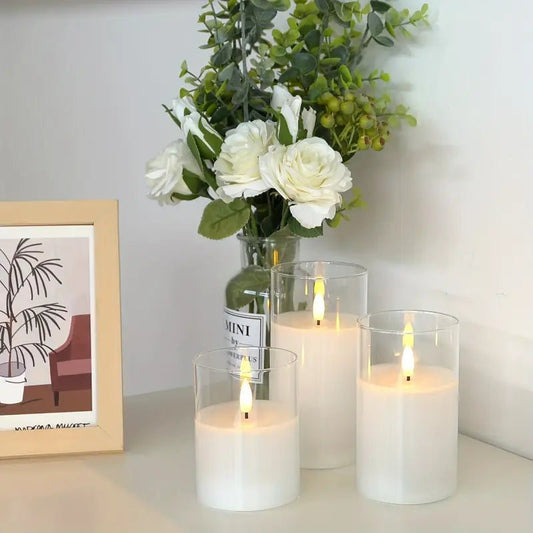 3Pack Smokeless Electronic Candle with Flashing Flame Effect - Urban Lifestyle Furniture
