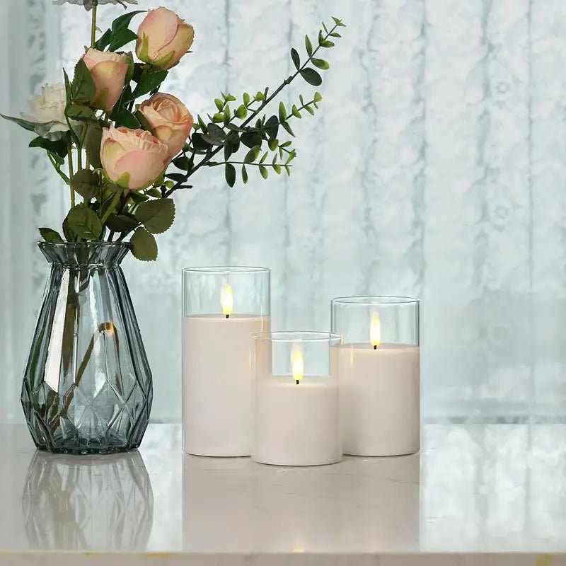 3Pack Smokeless Electronic Candle with Flashing Flame Effect - Urban Lifestyle Furniture