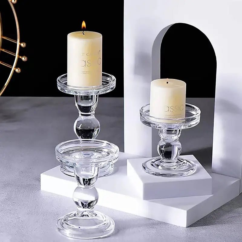 3pc Roman Column Glass Candle Holder - Urban Lifestyle Furniture Trading LLC