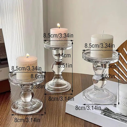 3pc Roman Column Glass Candle Holder - Urban Lifestyle Furniture Trading LLC