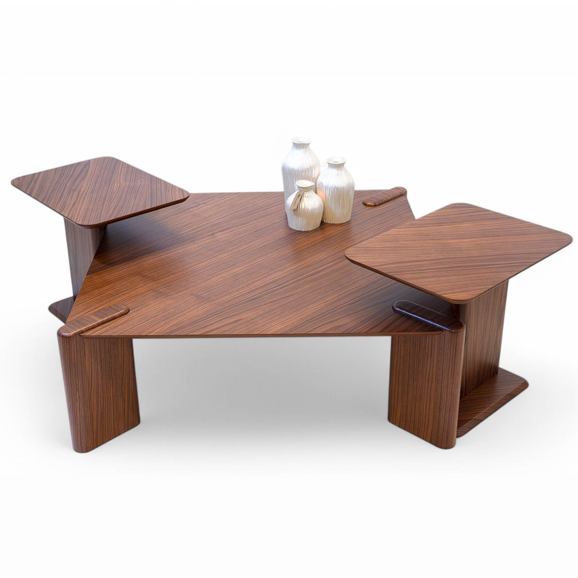 Alva Coffee Table Set Walnut