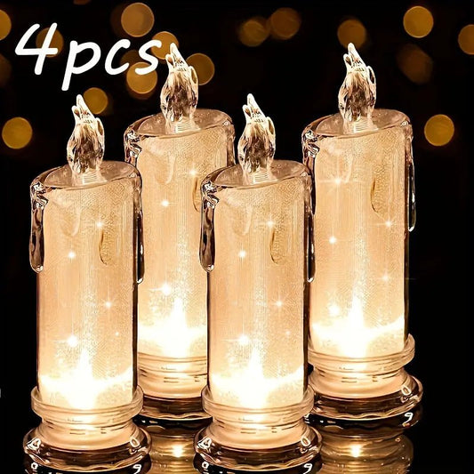 4pcs Acrylic LED Flameless Candles - Urban Lifestyle Furniture