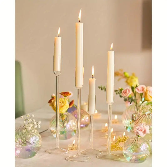4pcs Candlestick Holders Glass - Urban Lifestyle Furniture Trading LLC
