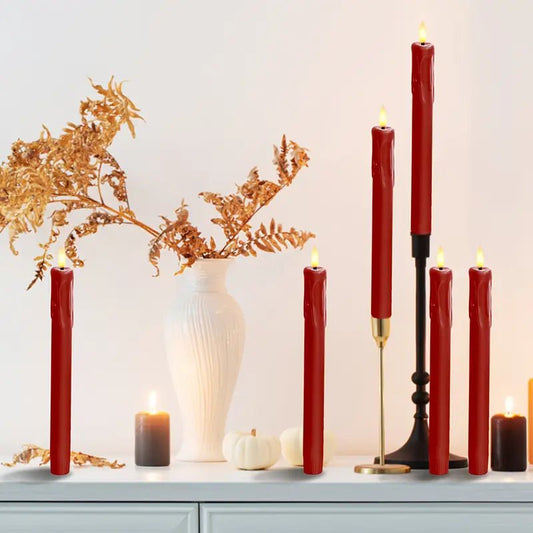 6 PCS Flameless 3D touch true wax Candle Romantic Red - Urban Lifestyle Furniture Trading LLC