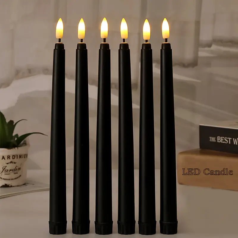 6pcs Flameless Black Color Tape LED Candles - Urban Lifestyle Furniture Trading LLC