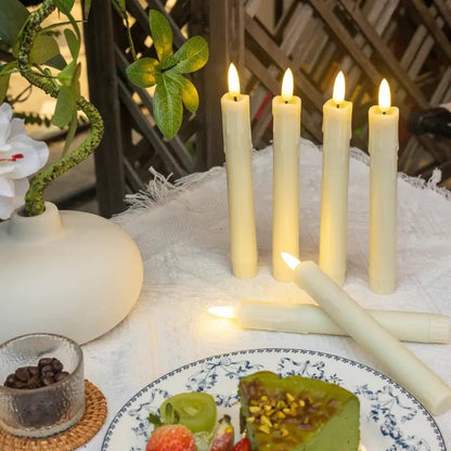 6pcs Flameless Flickering Candle Set with Remote, Beige LED Candles - Urban Lifestyle Furniture Trading LLC