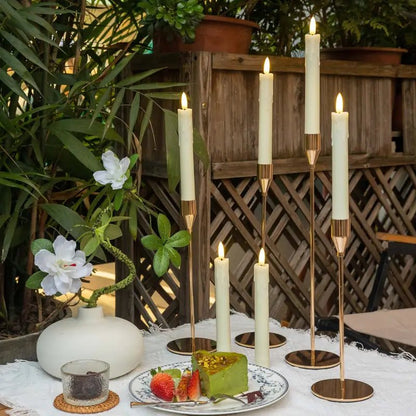 6pcs Flameless Flickering Candle Set with Remote, Beige LED Candles - Urban Lifestyle Furniture Trading LLC