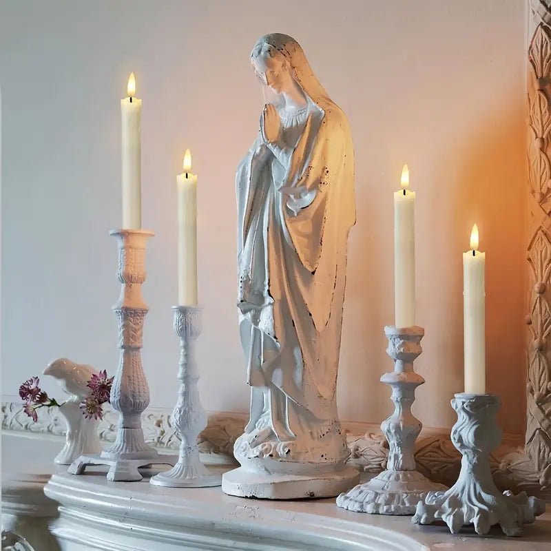 6pcs Flameless Flickering Candle Set with Remote, Beige LED Candles - Urban Lifestyle Furniture Trading LLC
