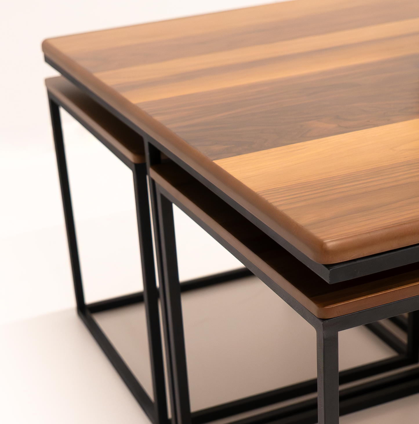 Empire Nesting Coffee Table Set Walnut & Black
