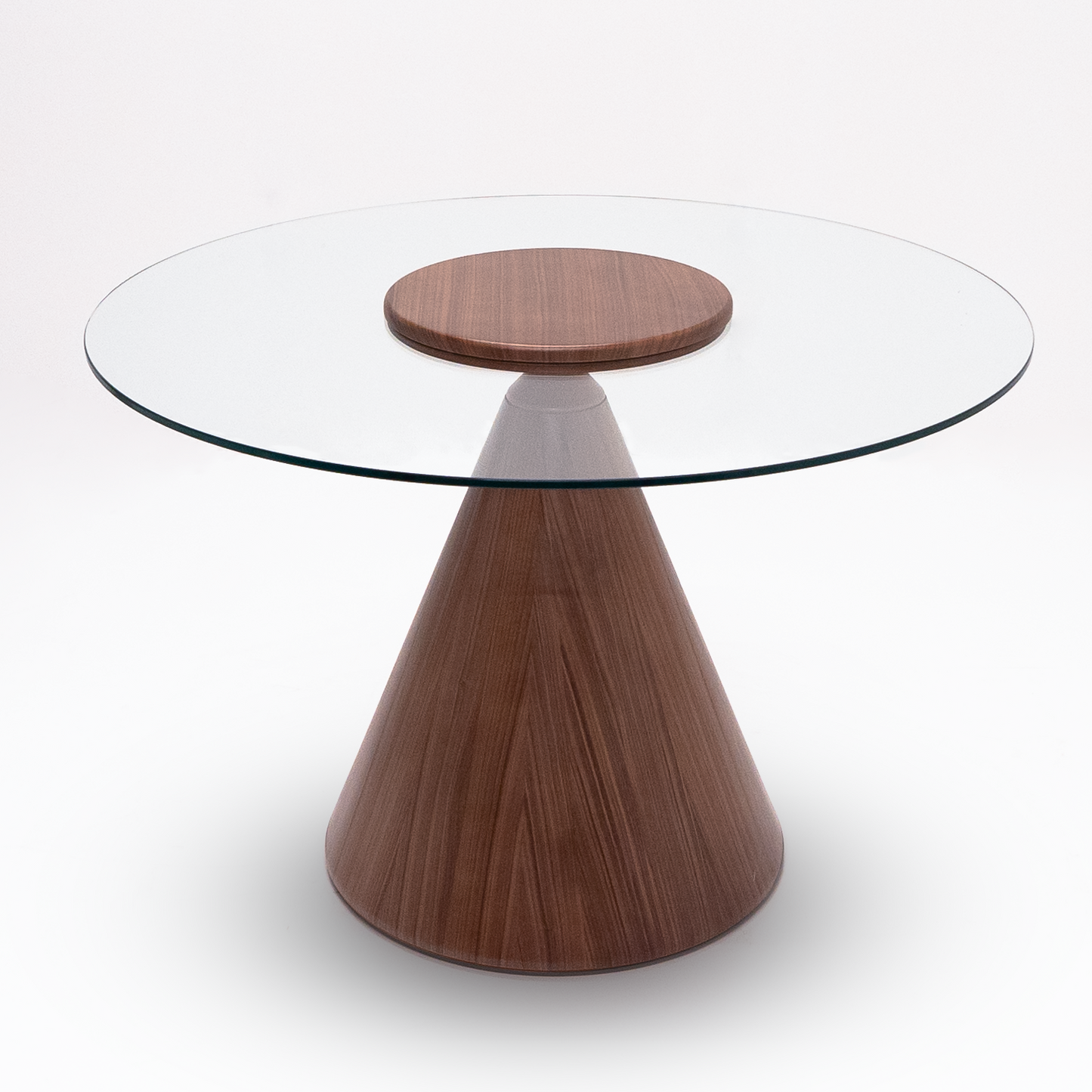 Kinder Round Glass Dining Table Brown