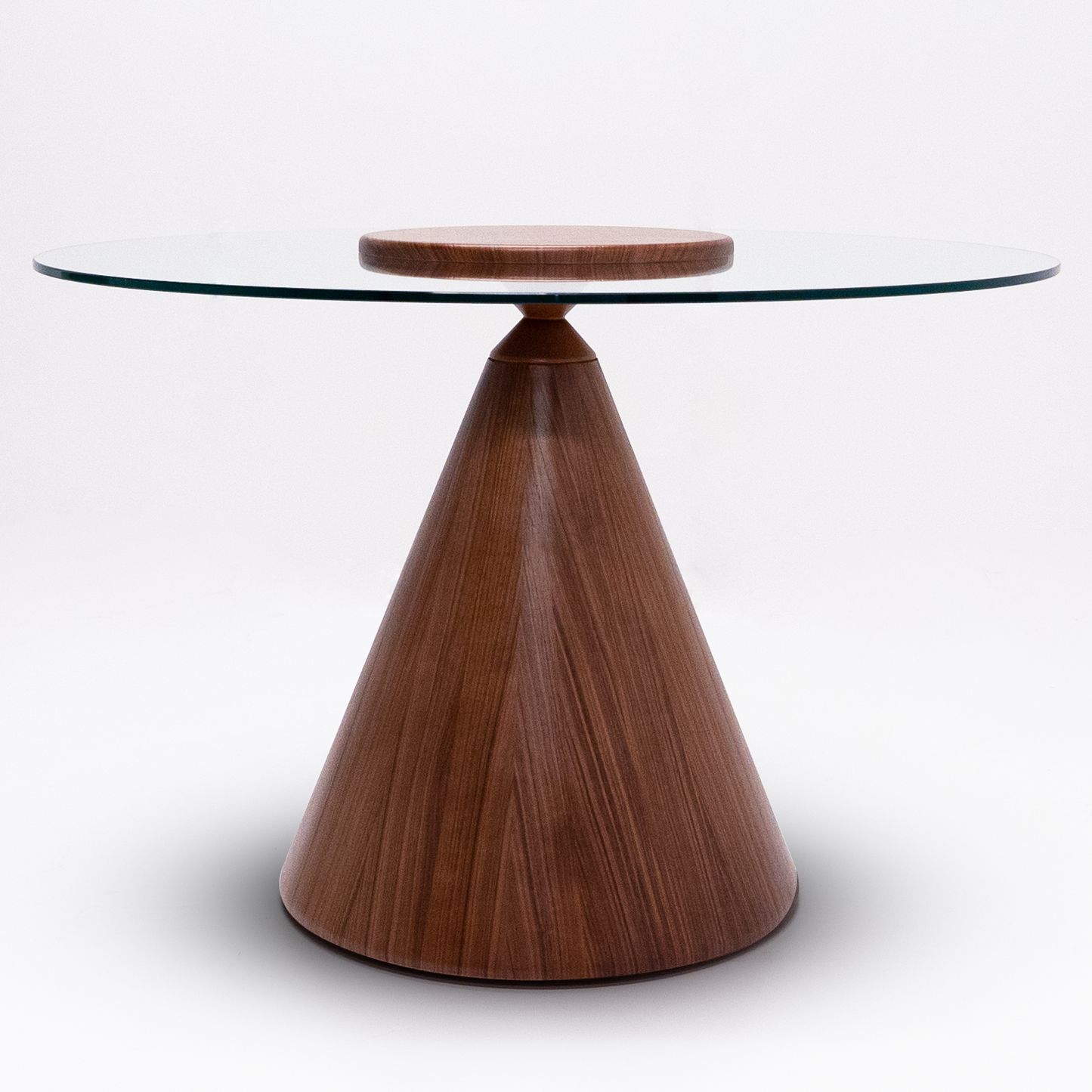 Kinder Round Glass Dining Table Brown
