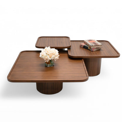Rodir Coffee Table Set Walnut
