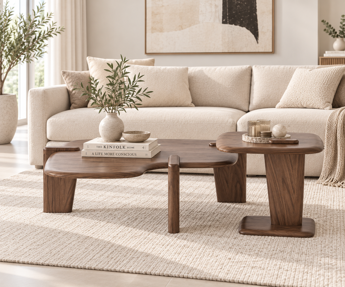Craft Coffee Table Set Walnut