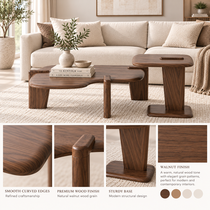 Craft Coffee Table Set Walnut