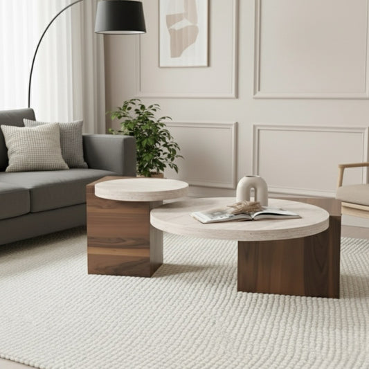 Supreme Coffee Table Set Walnut
