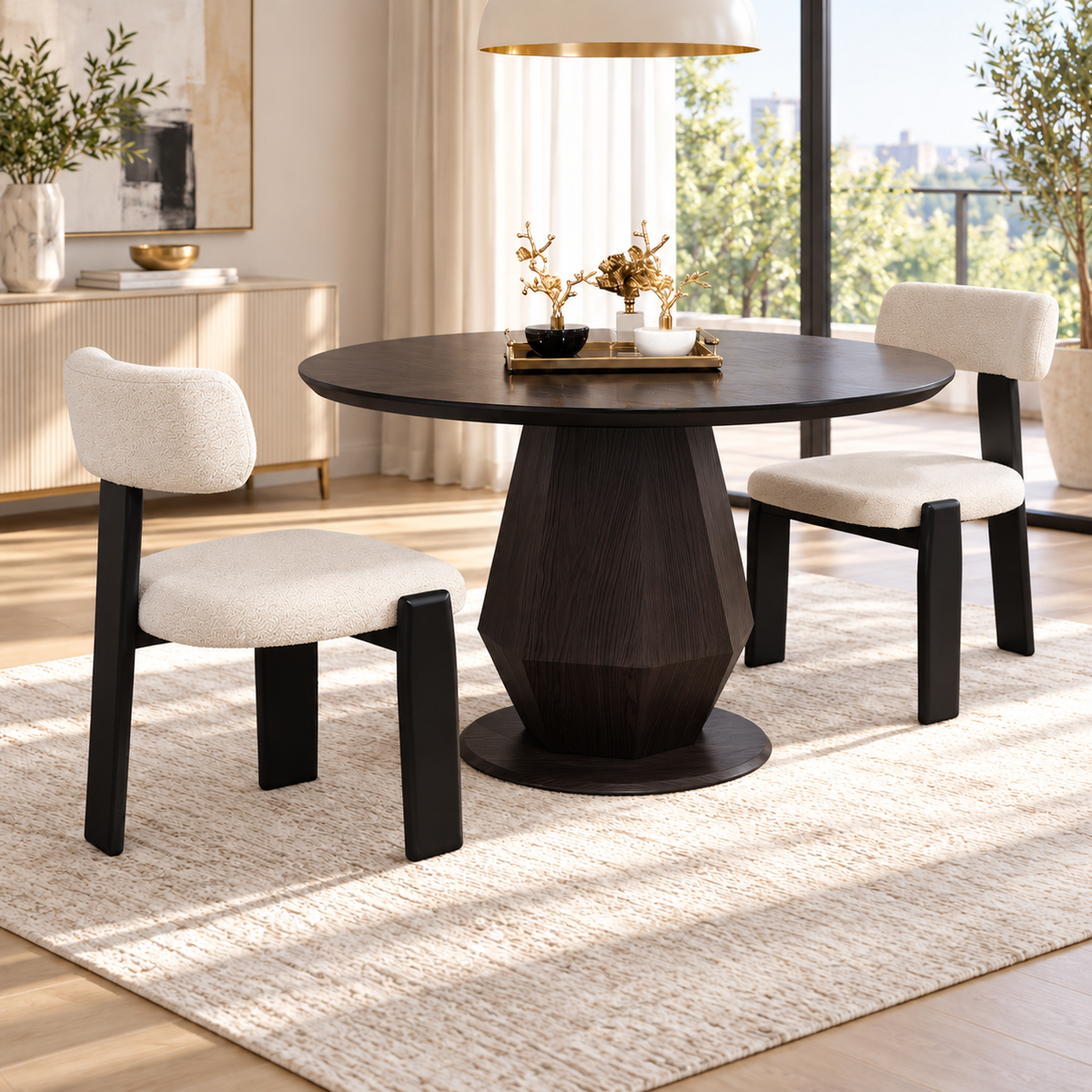 Dolce Round Dining Table Black