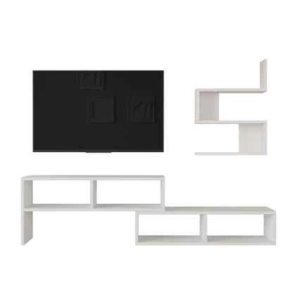 Veloura TV Unit with Wall Shelves White