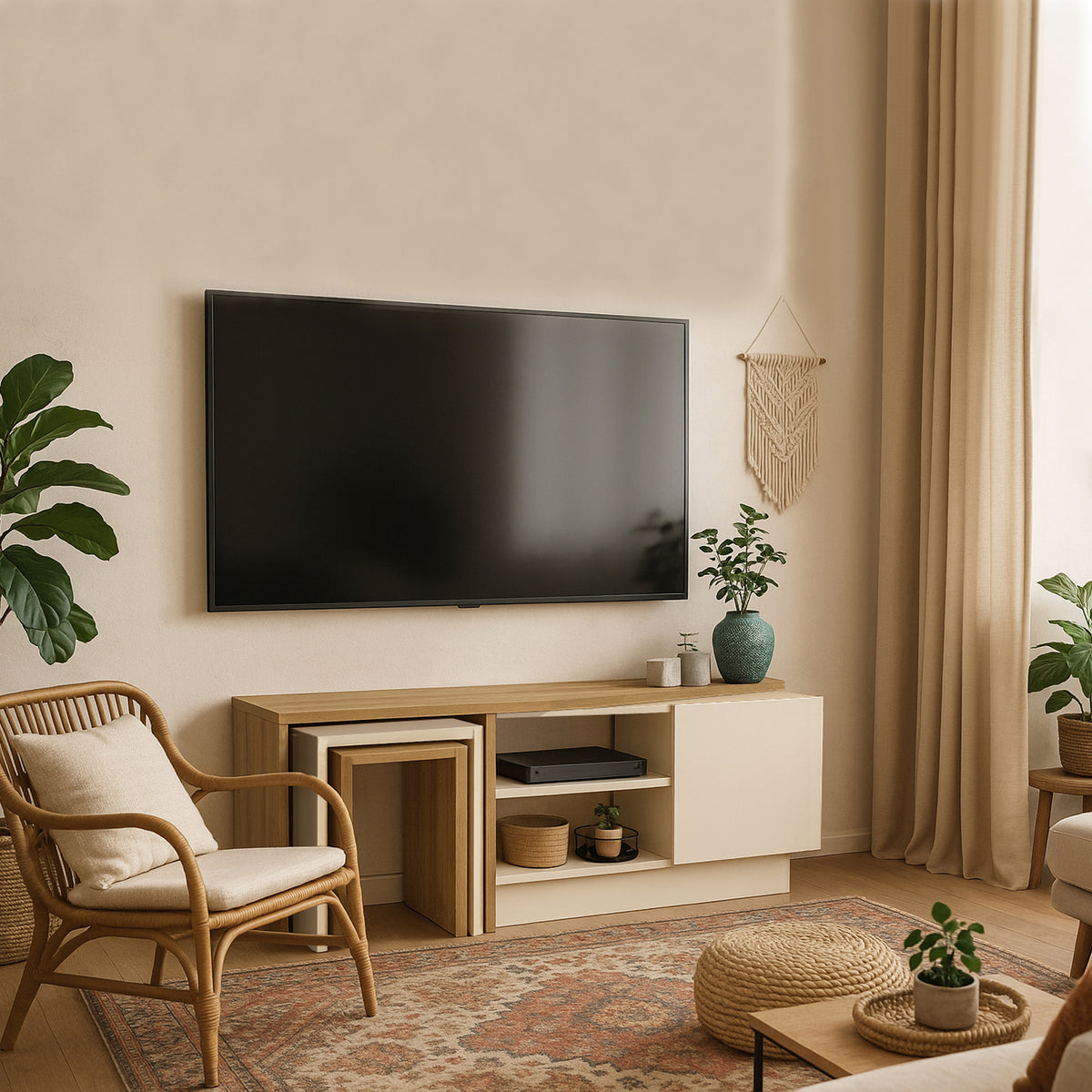 Rodega TV Stand with Nesting Tables