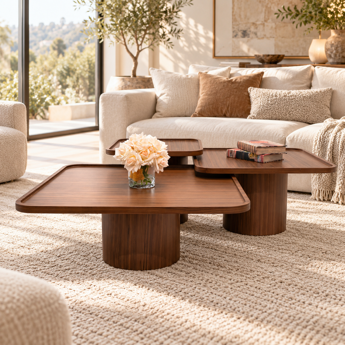 Rodir Coffee Table Set Walnut