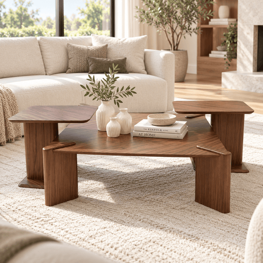 Alva Coffee Table Set Walnut - Urban Lifestyle General Trading LLC