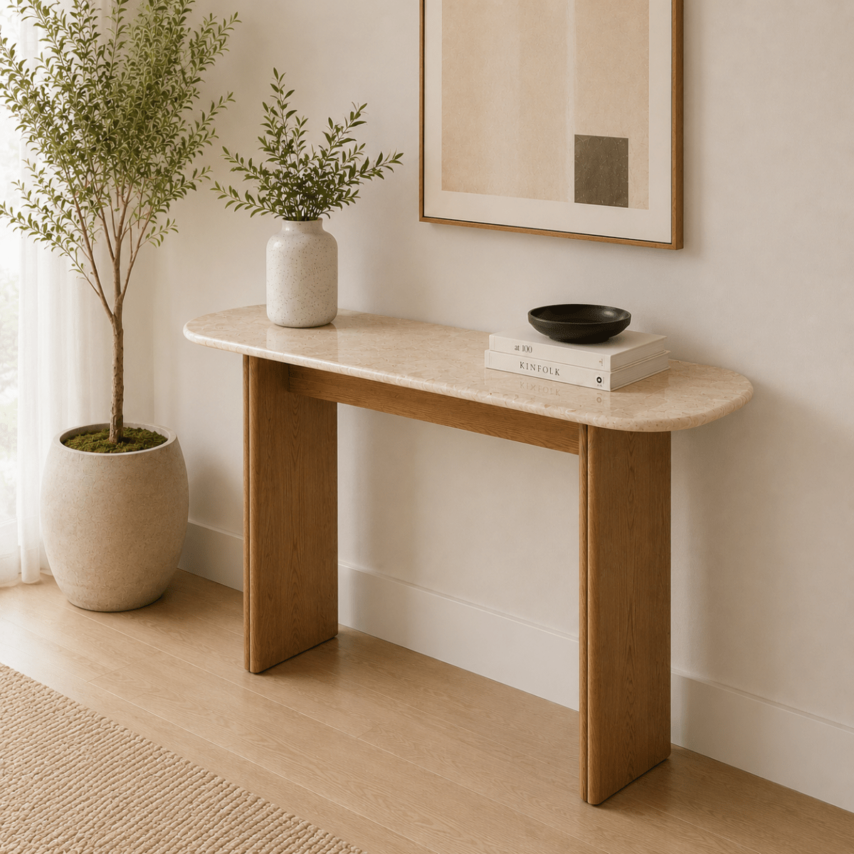 Arabia Marble Console Table Beige - Urban Lifestyle General Trading LLC