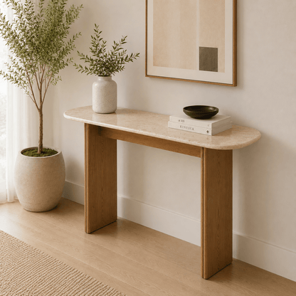 Arabia Marble Console Table Beige - Urban Lifestyle General Trading LLC