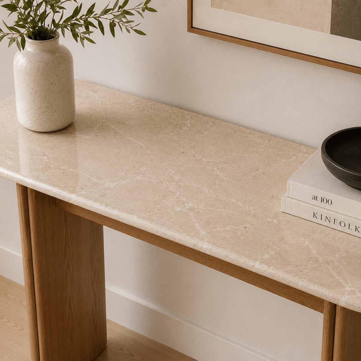 Arabia Marble Console Table Beige - Urban Lifestyle General Trading LLC