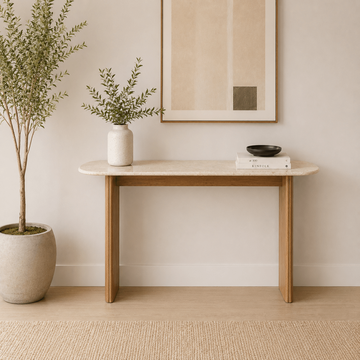Arabia Marble Console Table Beige - Urban Lifestyle General Trading LLC