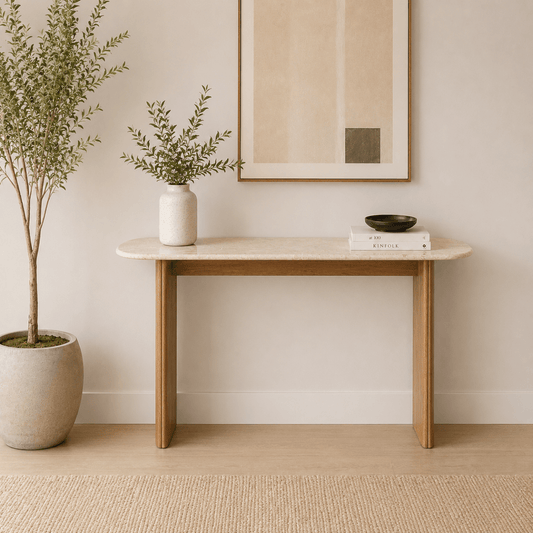 Arabia Marble Console Table Beige - Urban Lifestyle General Trading LLC