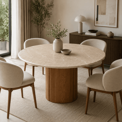 Arabia Marble Dining Table Beige - Urban Lifestyle General Trading LLC