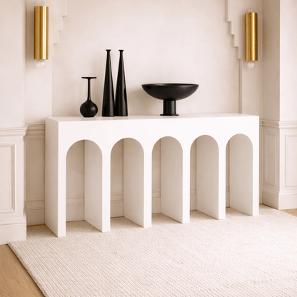 Arch White Console Table - Urban Lifestyle