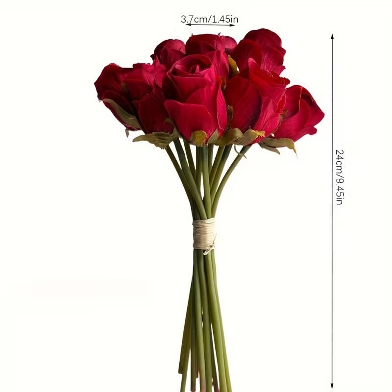 Artificial Red Roses Bouquet 12pcs - Urban Lifestyle General Trading LLC