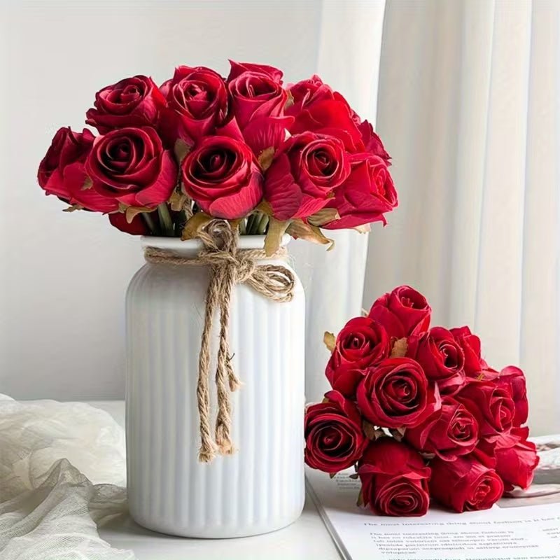 Artificial Red Roses Bouquet 12pcs - Urban Lifestyle General Trading LLC