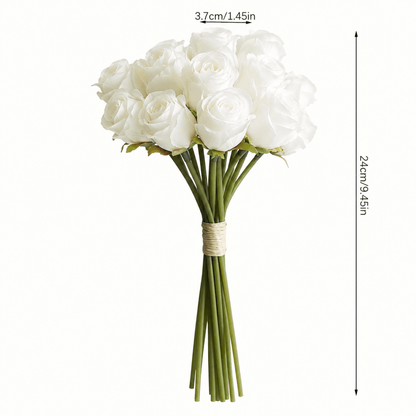 Artificial Rose Bouquet – White, 12pcs - Urban Lifestyle General Trading LLC